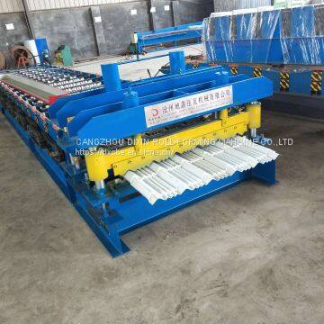 Dixin Hydraulic Cutter Roof Profile Metal Sheet Glazed Tile Cold Roll Forming Machine photo-4