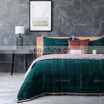 Hot Sale Flannel Sherpa Bedding Set for South America Market Tiktok Comforter Sets Wholesale photo-3