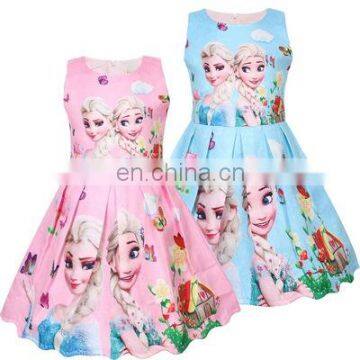 Girls dress 2018 new children's clothing children's princess dress with European and American cartoon printed children