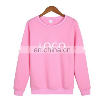 Custom logo print embroidery cheap plain blank brushing fuzzy crew neck men women unisex sweatshirt