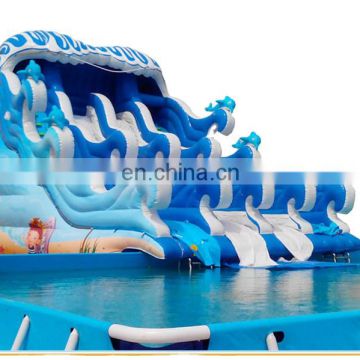 inflatable water park floating and bouncy slide, inflatable aqua park equipment with pool,inflatable water park games for adults