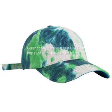 Graffiti tie-dye baseball cap women foreign style colorful trend personality caps Korean wild breathable youth hat men