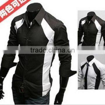 2014 New Fashion Casual Men's Solid Color Long-Sleeved Shirt men winter warm shirt