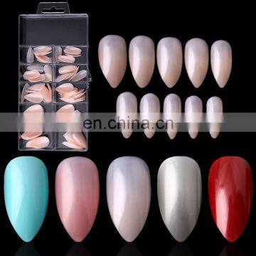 2018 New Products 120pcs Artificial Fingernail Fake ABS Water Drip Sharp Colorful Nail Tips