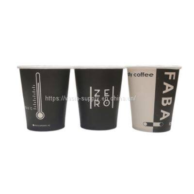 Custom printed compostable 8oz single wall paper cups tea coffee cold drink biodegradable paper cups