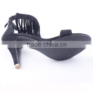 Good Quality Cheap Price High Heel Woman Suede Tassel Sandals Using Back Zipper photo-6