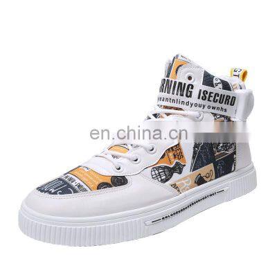 Factory Outlet Christmas New Men's Korean Fashion Trend Youth Casual High Top Canvas Customized Casual Shoes