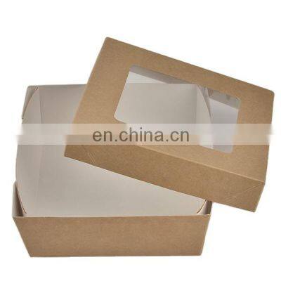 Fancy packaging paper window cake bakery box for cake