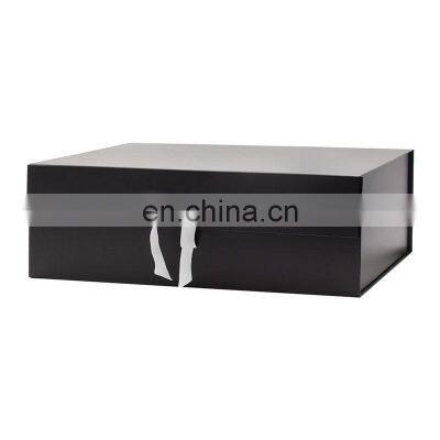 Luxury Custom Black Extra Large Duvet Cover Product Packaging Rigid Cardboard Packing Boxes With Ribbon photo-2