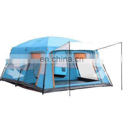 Custom Outdoor Big Camping Tent 8-12 Persons Family Double Layers Living Resort Glamping Tent With 2 Bedrooms 1 Living Room