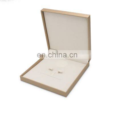 Custom logo luxury gold square pu leather jewelry box necklace box