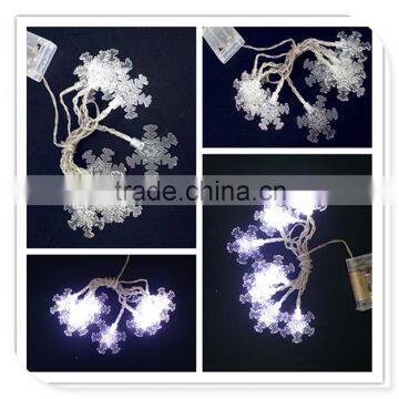 fancy led white battery snowflake christmas lights decor