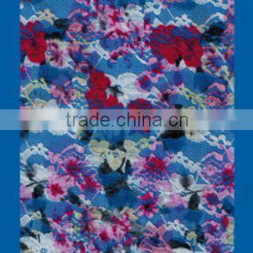 Spandex Nylon two tones Digital printing lace fabric