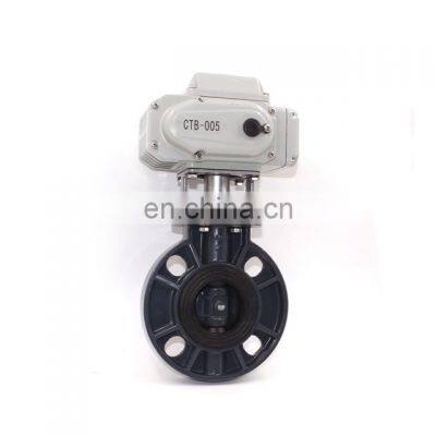 UPVC Butterfly Valve CTB 220V 12V 24V DN50 DN80 DN100 Pvc Electric Butterfly Valve photo-2