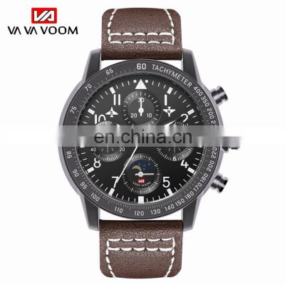 VAVA VOOM VA-209 Newest Wristwatches Waterproof Casual Analog Quartz Leather Strap Men Quartz Wrist Watches