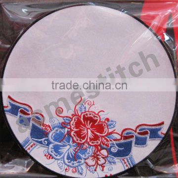 2011 new mouse mat/embroidered satin mouse pad as gift or for home and office use