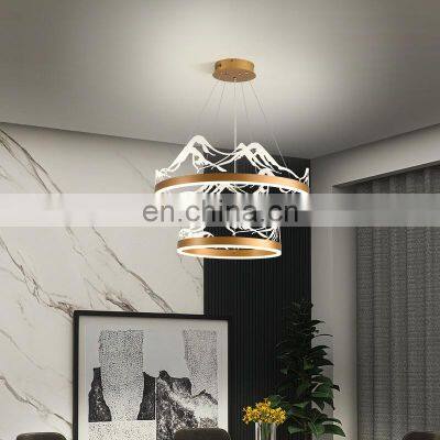 Interior Ring Circle Acrylic LED Pendant Light Aluminium Ceiling Lamp Nordic Indoor Bedroom Chandelier