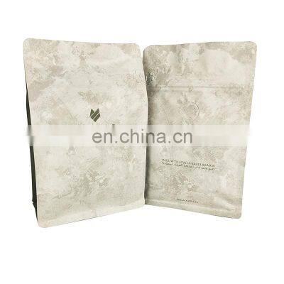 Custom printed   stand up  plastic aluminum foil flat bottom coffee bean /powder pouch  packaging bags with zipper/valve