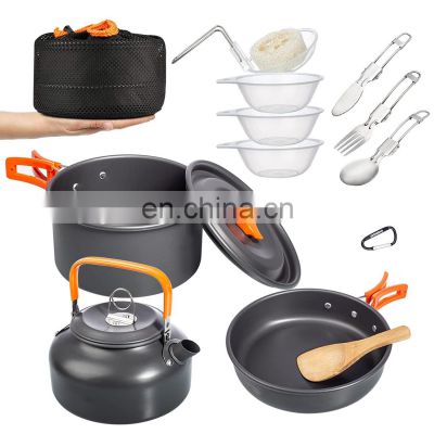 Camping Cookware Mess Kit Portable Cooking Set for Backpacking Outdoor Hiking Picnic