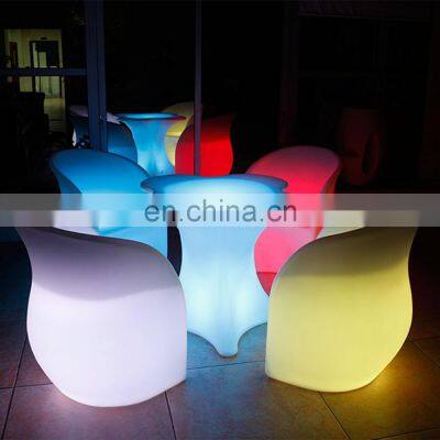 glowing luminous outdoor led furniture hookah lounge nightclub garden event modern coffee illuminated led light sofa set chair