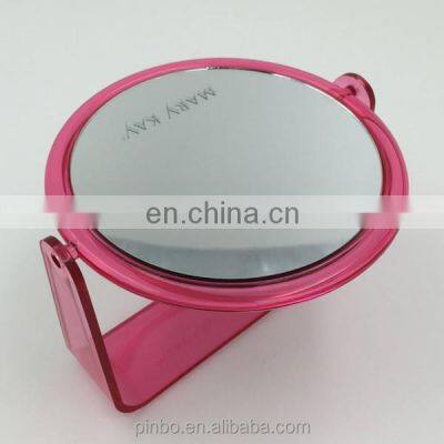 Custom Foldable Double Sides Plastic Cosmetic Standing Table Makeup Mirror photo-4