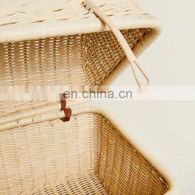 Hot Sale Rattan Storage Basket, Natural Fibre Basket in the Shape of a Chest Cabinet Basket Cheap Wholesale High Quality Vietnam photo-4