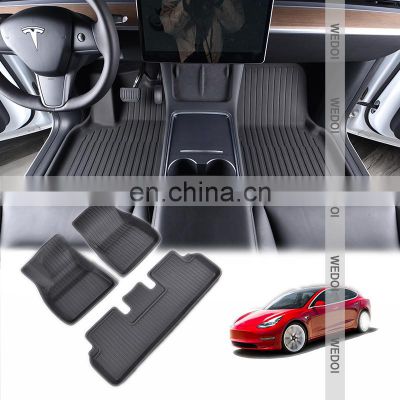 2022 All Weather 3D Floor Mats Floor Liners  for Tesla Model 3 US Version Full Set Customized Complete Set Waterproof Floor Pads