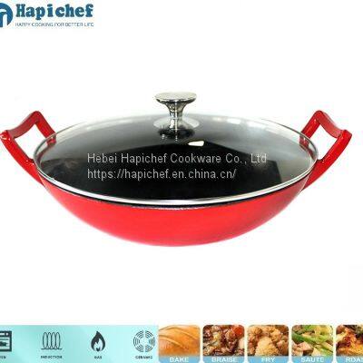 Amazon Hot Selling Kitchenware Cast Iron Wok