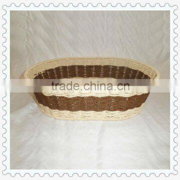 oval shape hand-woven paper rope storage basket