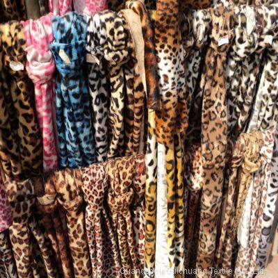 Guichuang Textile Spot Wholesale Leopard Pattern Zebra Dot Short Polyester Plush Toy Decoration Printing Fabric photo-4