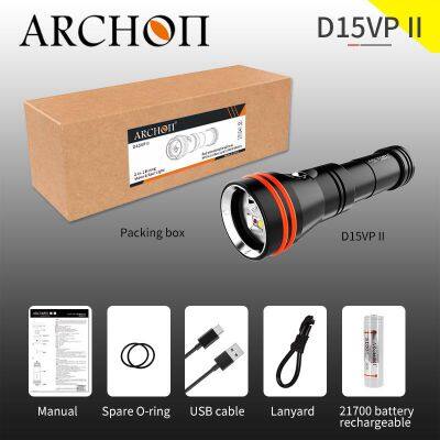 ARCHON D15VPII&W21VPII Diving Video Light & Diving Spot Flashlight & Scuba Dive Torch 3000lumens Red Lamp photo-5