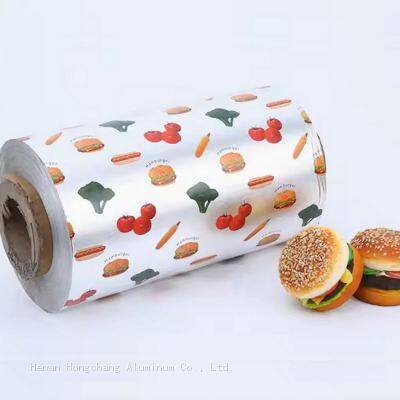 Customized printed aluminum foil for sandwich/hamburger packaging 8011 1235