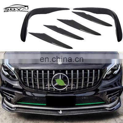 X253 GLC Front Bumper Canards with Carbon Fiber Fog Lamp Vents for Mercedes Benz X253 GLC Class