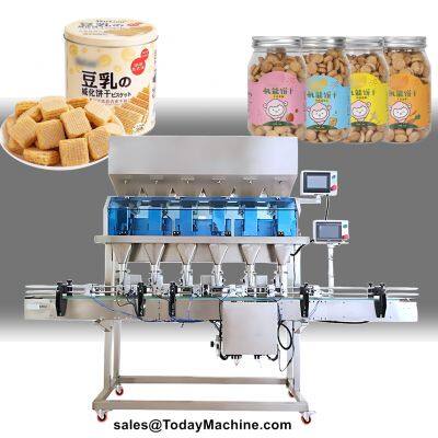 Automatic Snack Food Candy Gummy Round Shape Jar Plastic Glass Bottles Filling Machine