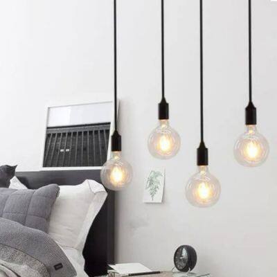 E27 Lamp Holder, Colored Silicone Pendant Light, Chandelier, Ceiling Lamp photo-4