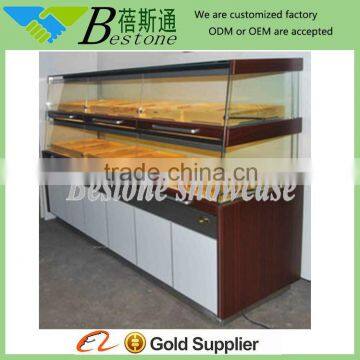 modern wholesale wood bread display rack shelves for sale