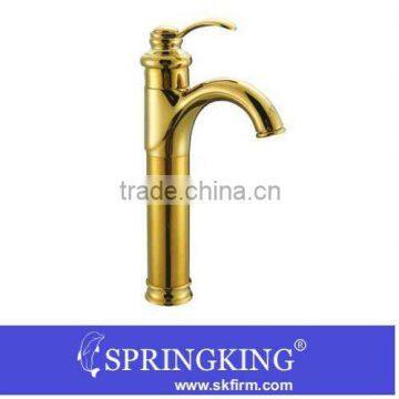 Luxury Gold plated Bathroom tap Good Antique Mixer Basin/kitchen mixer