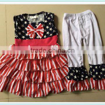 Girls Boutique Summer Clothing Sets Girls July 4th Outfits Pettiskirt and Capris Outfits Kids Clothes photo-3