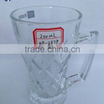 200ml clear glass drinking cups with handle