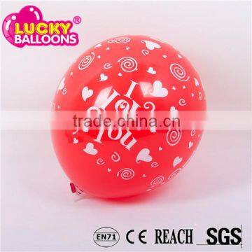 High quality Party decoration theme 100% latex I love you red printed latex balloon