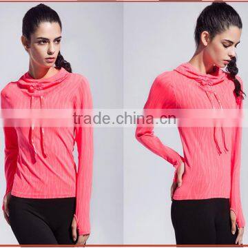 Wholesale Women Gym Sports Ink Long Sleeve Hoodie Hooded Sweatshirt photo-3
