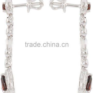 Pear & Round Shape Garnet Ring Earring Set photo-4