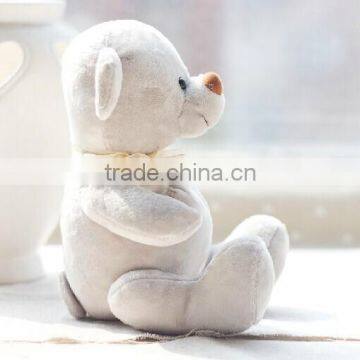 Plush Teddy Light Grey Bear Toy With Fat Belly/ Soft Bear Toy Sitting High 18cm/Soft Stuffed Teddy Bear Light Grey photo-4