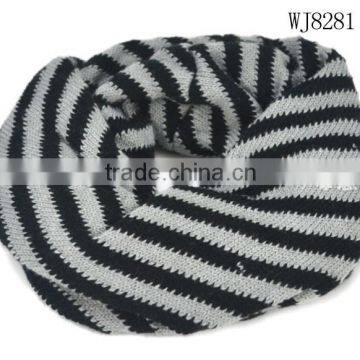 Wholesale New Winter Wool Knitted Striped Circle Loop Kids Infinity Scarf photo-4