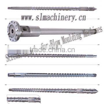 Screw barrel for blow moulding machines