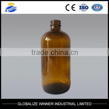 16oz /480ml Amber Glass Bottles Boston Round 28/400