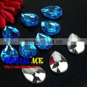 Colored Acrylic Rhniestone Water Drop Flat Back Stones