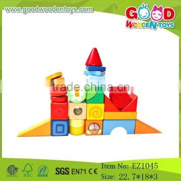 2015 New Wooden Castle Building blocks For Children