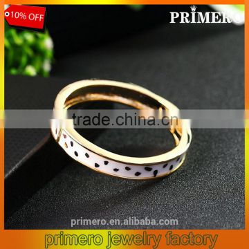 High Quality Alloy Gold Plated Wave Point Enamel Bangles Fashion Jewelry Wholesale