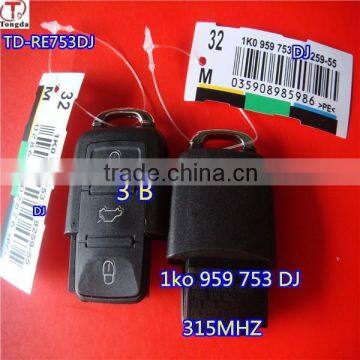 Tongda Key High Quality 2button Remote Key 433mhz ( 1JO 959 753 AG V5 ) for VW photo-3
